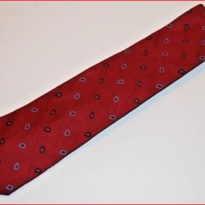 Tommy Hilfiger 100% Silk Mens Fleur De Lis Tie Red